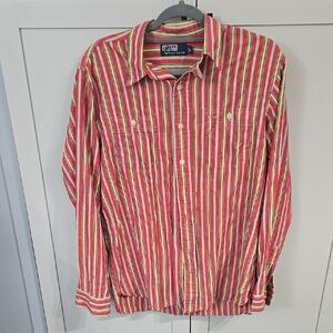 Polo Ralph Lauren Size M Red Striped Aztec Men's Shirt